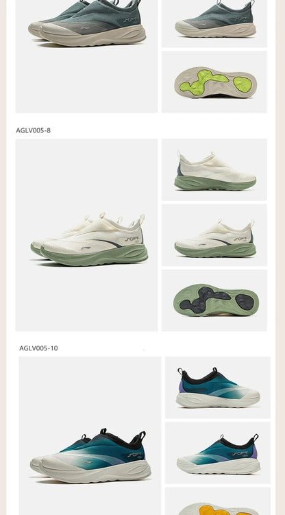 Li-Ning Men SOFT GO 2 Walking Shoes COMFOAM Slip-on Soft Thick Heel LiNing Comfortable Wearable Sports Casual Shoes AGLV005