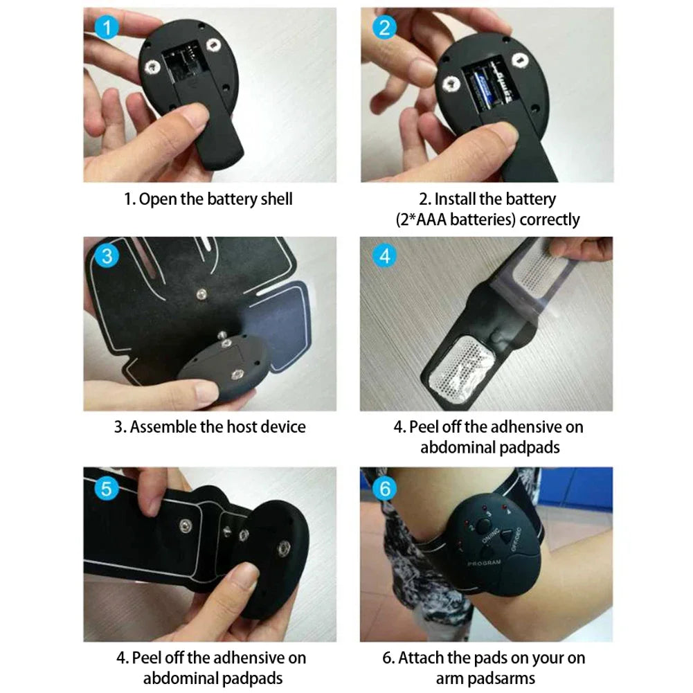 Wireless EMS Abdominal Muscle Stimulator Buttock Hip Trainer Waist Arm Leg Body Smart Slimming Massager Unisex Fitness Equiment