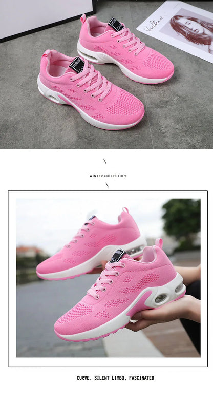 Oulylan Women Casual Sneakers Shoes Mesh Breathable Running Shoes Air Cushion Platform Summer Sports Shoes Luxury Lightweight