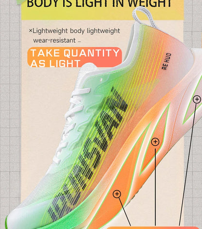 IRUNSVAN HEAT 2.0 Carbon Plate Sneakers Marathon Racing Professional Running Shoes Men Athletic Training Sport Shoes