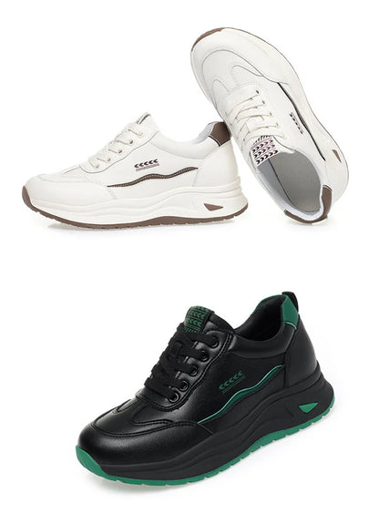 Platform Sports Shoe for Women Autumn 2024 Height Increase Casual Shoes Lace Up Tennis Shoe Water Proof Anti-slip Comfort