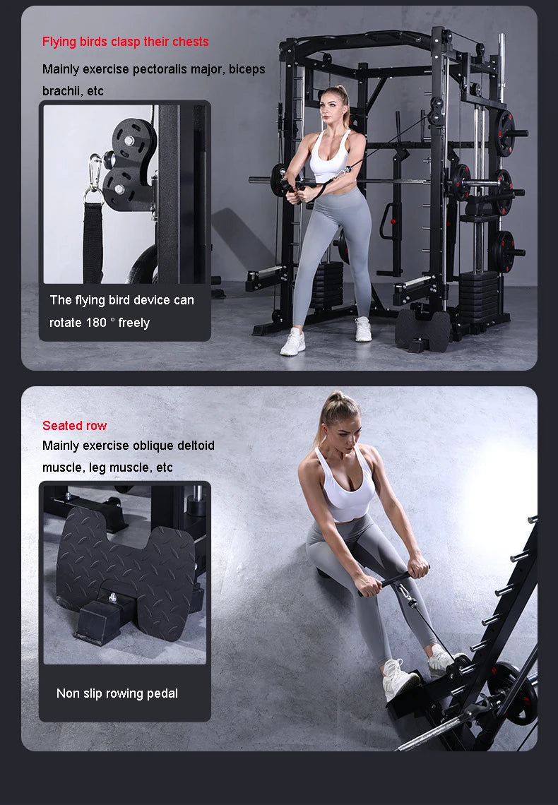 Smith Machine Comprehensive Training , Commercial Fitness Equipment, Squat and Push, Multi-functional Integrated Gantry