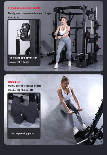 Smith Machine Comprehensive Training , Commercial Fitness Equipment, Squat and Push, Multi-functional Integrated Gantry
